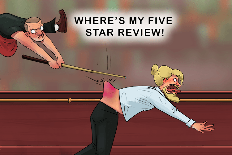 I had a lump where the barman (lumbar) hit me on the lower back for not giving him a five star review